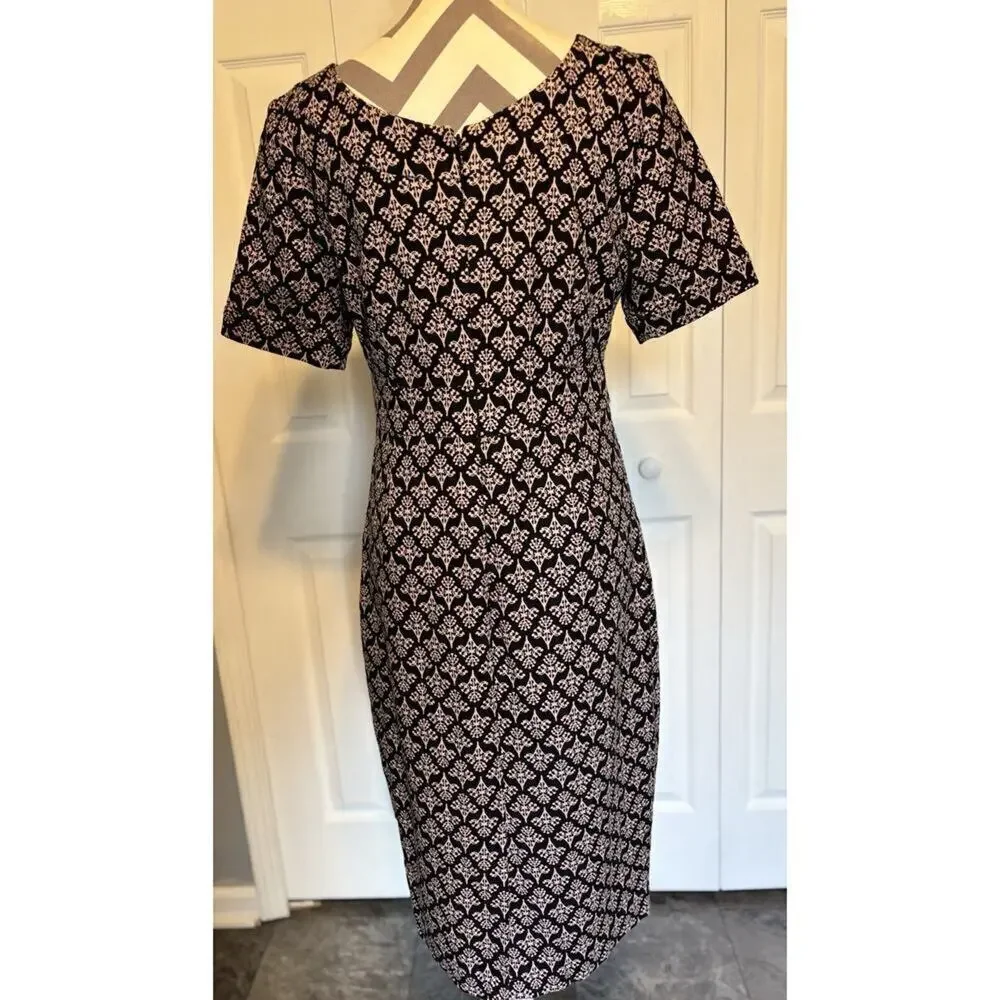 BODEN Talia Textured Dress 8 Long Career Office Classic Empire Waist Black - Picture 4 of 8